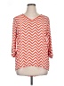 Kiara 100% Polyester Chevron-herringbone Orange 3/4 Sleeve Blouse Size XL - photo 1