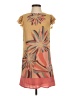 Miss Selfridge 100% Polyester Print Tan Casual Dress Size 6 - photo 1