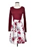 Unbranded Floral Burgundy Casual Dress Size XS - photo 1