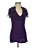 Express 100% Rayon Purple Short Sleeve Blouse Size XS - photo 1