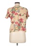 Unbranded Floral Tan Short Sleeve Blouse Size M (estimated) - photo 2