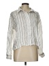 Ann Taylor Stripes Silver Long Sleeve Blouse Size L - photo 1