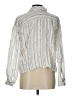 Ann Taylor Stripes Silver Long Sleeve Blouse Size L - photo 2