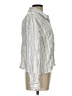 Ann Taylor Stripes Silver Long Sleeve Blouse Size L - photo 4