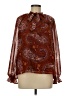 Shein 100% Polyester Paisley Brown Long Sleeve Blouse Size 6 - photo 1