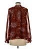 Shein 100% Polyester Paisley Brown Long Sleeve Blouse Size 6 - photo 2