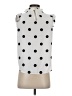 Ann Taylor LOFT Outlet 100% Polyester Polka Dots White Sleeveless Blouse Size XXS - photo 2