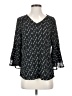 Van Heusen 100% Polyester Black 3/4 Sleeve Blouse Size XS - photo 1