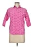 Assorted Brands 100% Cotton Hearts Pink 3/4 Sleeve Button-Down Shirt Size M - photo 1