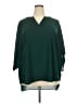 Chaus 100% Polyester Green 3/4 Sleeve Blouse Size 3X - photo 1