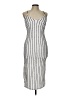 Derek Heart Stripes Silver Cocktail Dress Size L - photo 1