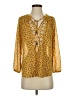 MASON & BELLE 100% Polyester Gold 3/4 Sleeve Blouse Size S - photo 1