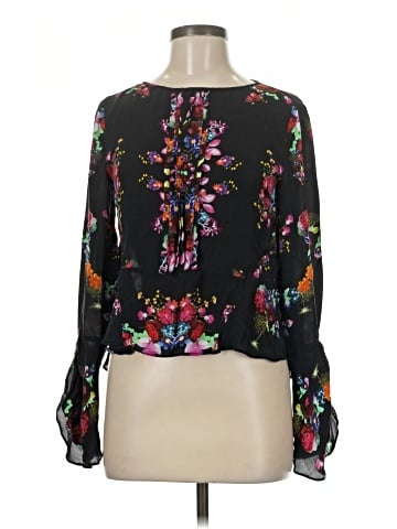 Nicole Miller Long Sleeve Silk Top (view 1)