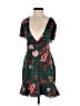 PrettyLittleThing 100% Polyester Floral Green Cocktail Dress Size 4 - photo 1