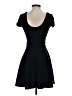Papaya Solid Black Casual Dress Size S - photo 2