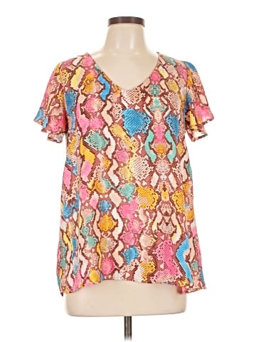 Peach Love Short Sleeve Blouse (view 1)