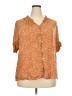 DR2 100% Rayon Orange Short Sleeve Blouse Size 3X - photo 1