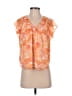 Ann Taylor LOFT 100% Polyester Orange Short Sleeve Blouse Size XS - photo 1