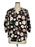 Torrid 100% Polyester Floral Black 3/4 Sleeve Blouse Size 1X Plus (1) - photo 1
