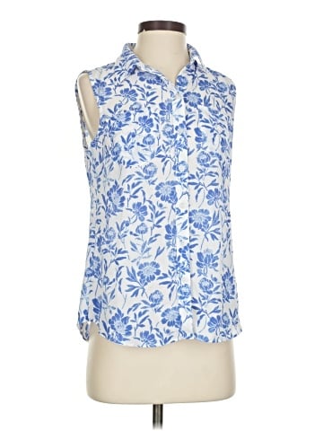 White House Black Market Sleeveless Button-Down Shirt (view 1)