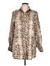 Venti6 100% Polyester Animal Print Tan Long Sleeve Blouse Size L - photo 1