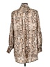 Venti6 100% Polyester Animal Print Tan Long Sleeve Blouse Size L - photo 2