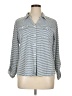 Croft & Barrow Stripes Blue 3/4 Sleeve Button-Down Shirt Size XL (petite) - photo 1