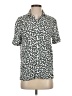 Hollister Animal Print Ivory Short Sleeve Button-Down Shirt Size XS - photo 1
