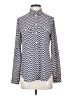 Ann Taylor LOFT 100% Polyester Chevron-herringbone Blue Long Sleeve Blouse Size XS - photo 1