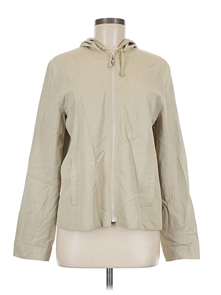 Pre-owned Ann Taylor Zip Up Hoodie In Tan