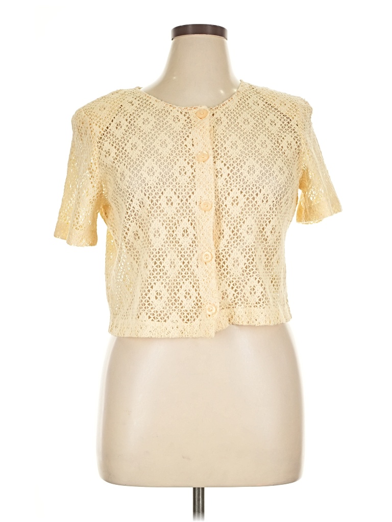 Pre-owned Unbranded Cardigan Sweater In Yellow