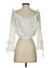 American Threads 100% Rayon Ivory 3/4 Sleeve Blouse Size S - photo 2