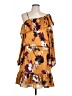 Boston Proper 100% Polyester Floral Orange Casual Dress Size L - photo 1