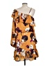 Boston Proper 100% Polyester Floral Orange Casual Dress Size L - photo 2