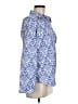 Chico's 100% Cotton Paisley Blue Long Sleeve Button-Down Shirt Size Med (1) - photo 4