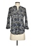 Cleo 100% Polyester Paisley Blue 3/4 Sleeve Blouse Size XS - photo 1