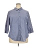 Worthington Blue 3/4 Sleeve Button-Down Shirt Size 2X - photo 1