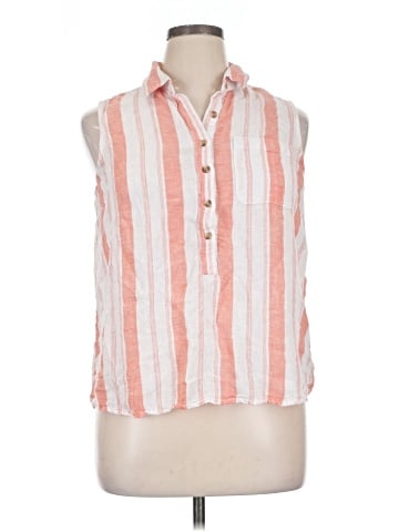 Time and Tru Sleeveless Button-Down Shirt (view 1)
