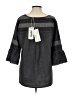 MONORENO 100% Cotton Gray 3/4 Sleeve Blouse Size XXS - photo 2