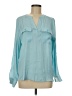 Simply Vera Vera Wang 100% Polyester Teal Long Sleeve Blouse Size M - photo 1