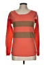 Derek Heart Color Block Orange Pullover Sweater Size L - photo 1