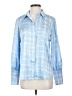 Halogen 100% Polyester Blue Long Sleeve Blouse Size S - photo 1