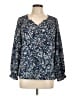 Jessica Simpson Blue Long Sleeve Blouse Size L - photo 1