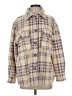 Industry 100% Polyester Plaid Brown Coat Size S - photo 1