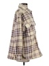 Industry 100% Polyester Plaid Brown Coat Size S - photo 4