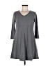 Lildy Solid Gray Casual Dress Size M - photo 1