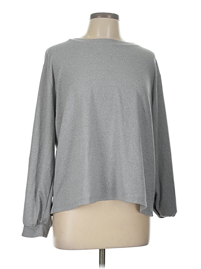 Pre-owned Zenana Pullover Sweater In Gray