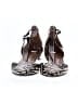 Aquazzura 100% Leather Graphic Brown Black Flats Size EU 36 1/2 - photo 2