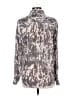 Piperlime 100% Silk Paisley Gray Long Sleeve Silk Top Size L - photo 2