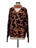 L Love Animal Print Brown Pullover Sweater Size M - photo 1